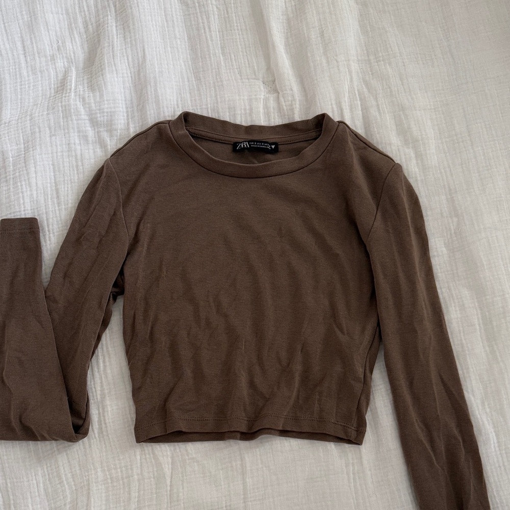 Zara Brown Long Sleeve Tee